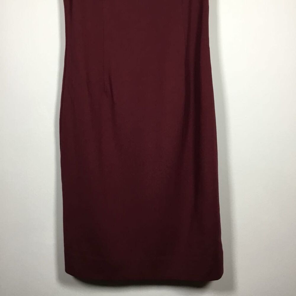 DKNY Burgundy Closet Staple Minimalist Classic Formal‎ Sleeveless Dress Size 4 - Picture 3 of 9